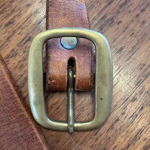 Vintage Oval Buckle Leather Belt